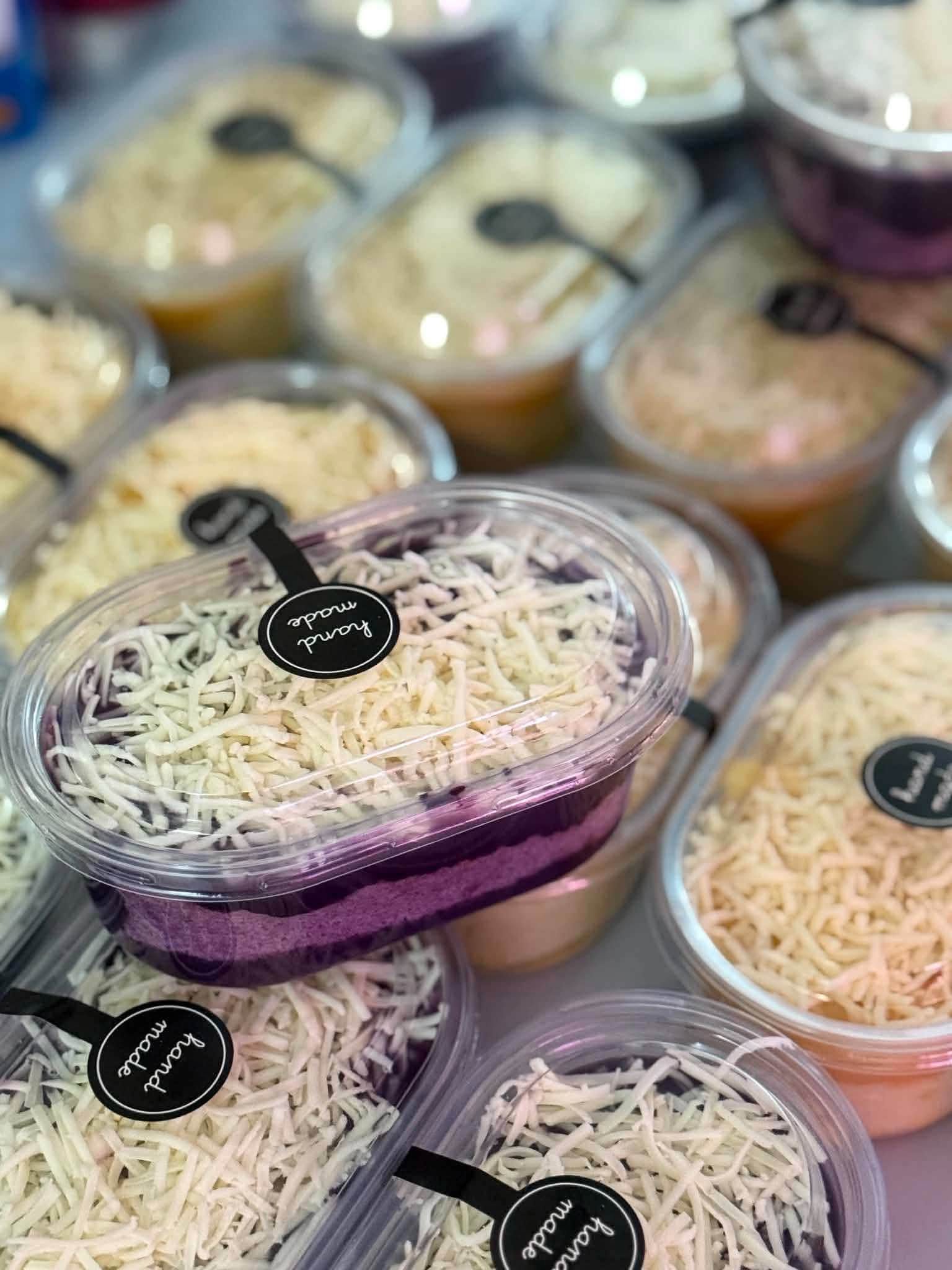 Ube and cheesy yema cakes photographed for Dale Finds